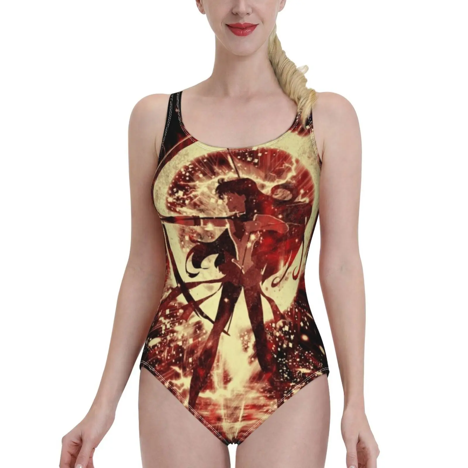 

Женский слитный купальник Mars Storm, пикантная пляжная одежда с открытой спиной, летние купальные костюмы, аниме фильмы, поп-культура