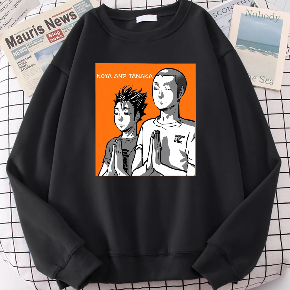 

Толстовка с Аниме Haikyuu Noya And Tanaka, милая креативная уличная одежда, теплая толстовка с длинным рукавом для мужчин, свободный Удобный спортивный костюм