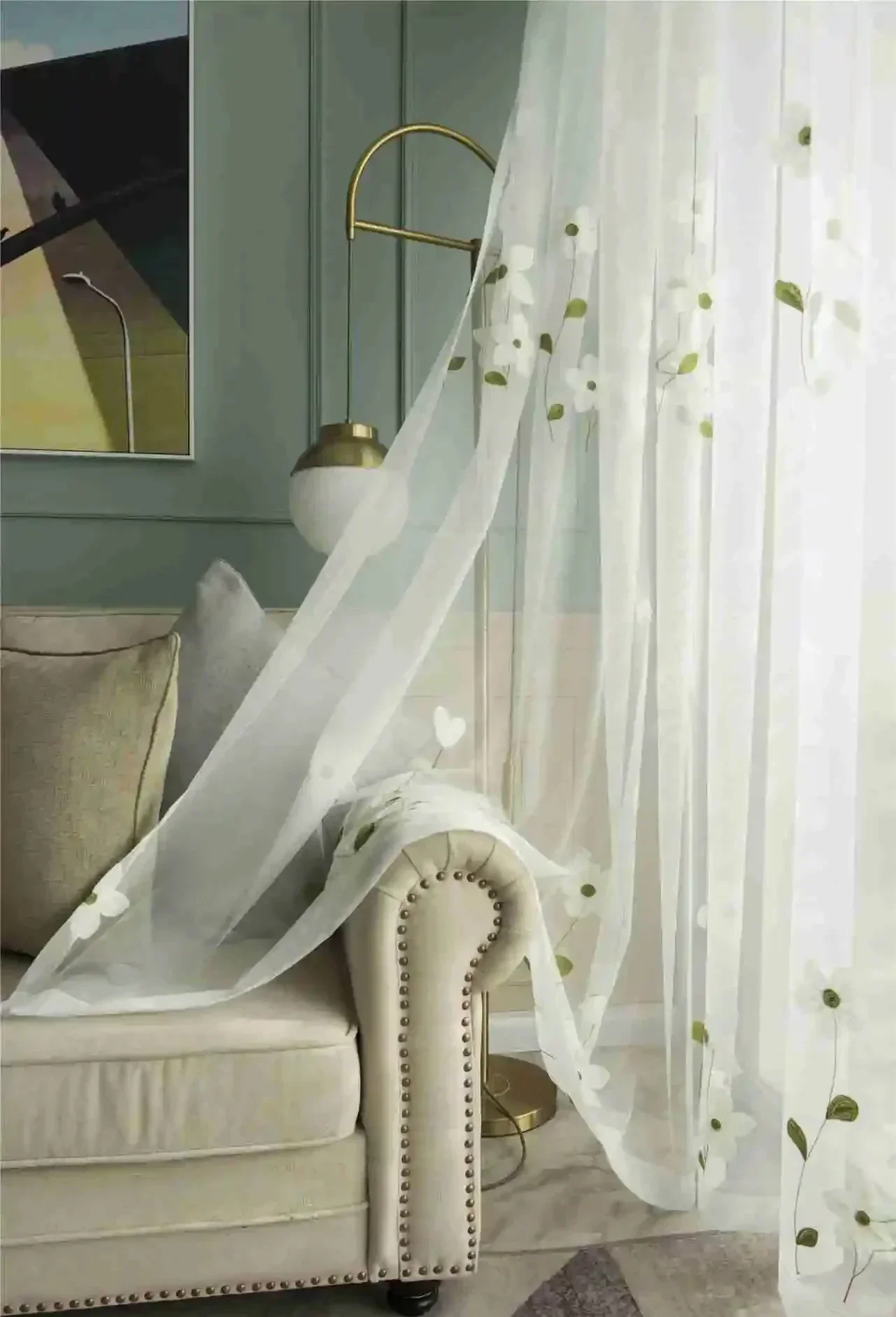 Тюль для гостиной пасторальные прозрачные шторы спальня кухня обработка окон