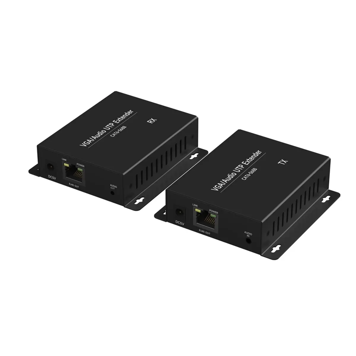 Фото Удлинитель VGA-аудиосигнала по UTP-кабелю, VGA-RJ45 с аудиопортом 3,5 мм, 1080P, до 150 м, с вилкой EU №4
