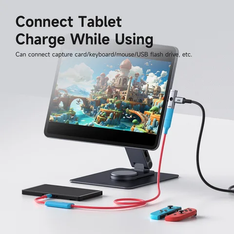 Hagibis Dual USB C адаптер 1 в 2, разветвитель с портом зарядки 100 Вт, конвертер USB C в OTG для наушников для iPad iPhone Macbook