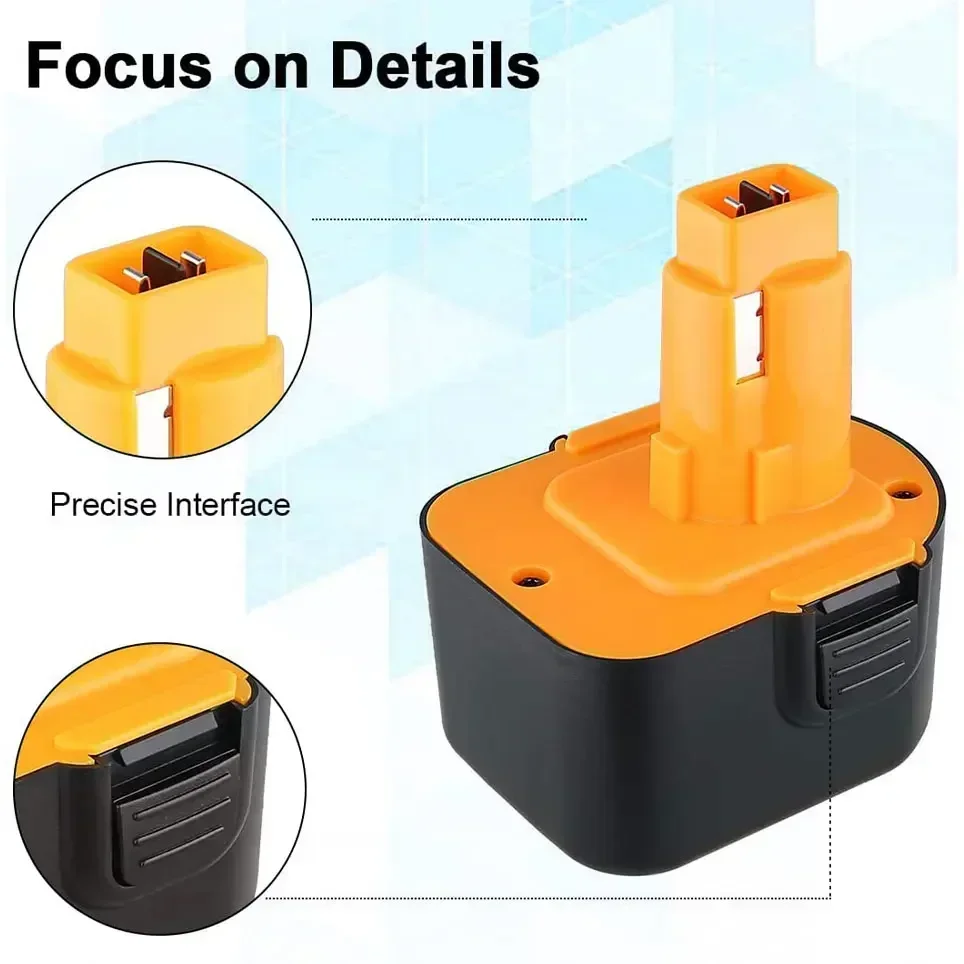 Никель-металлогидридный аккумулятор для электроинструмента Dewalt 12 В 6800 мАч