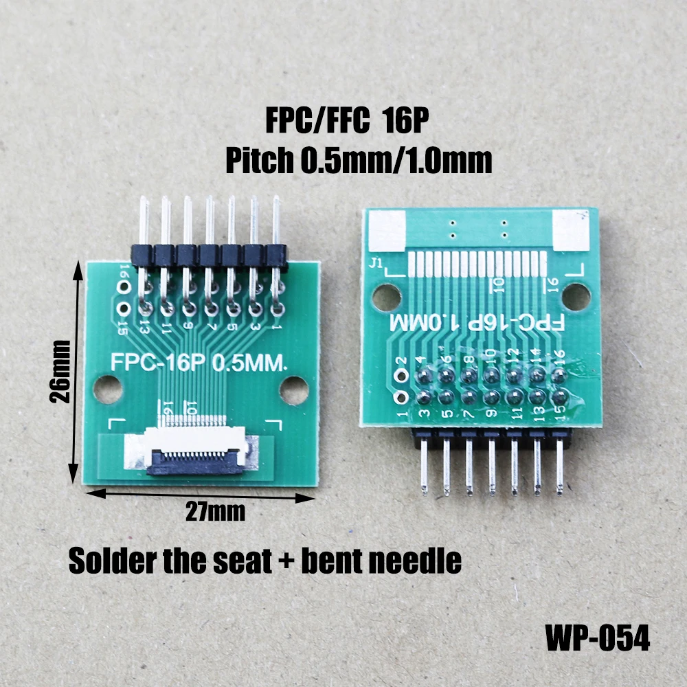 

1pcs 4P 6P 8P 10P 12P 14P 15P 16P Test Board Adapter Double Rows Plate Connector 2.54mm 0.5mm Flip FPC Soft Flex Cable WP-054