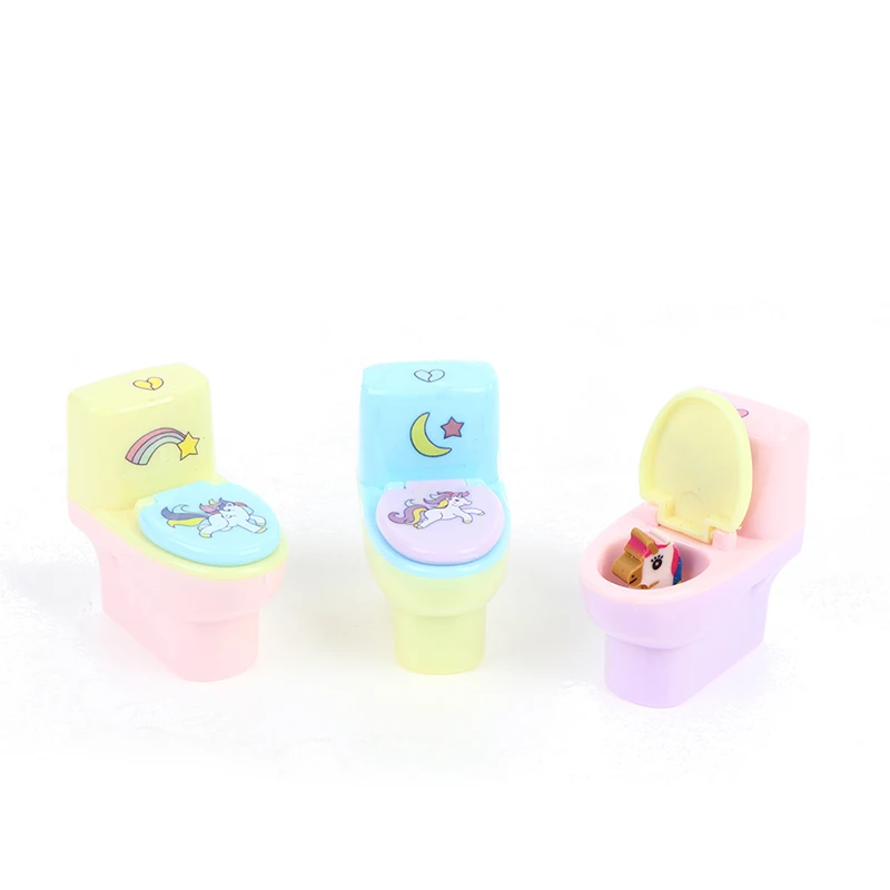 

2pc Creative Toilet Shape Cartoon Pencil Sharpener Office Supply Stationery Gift
