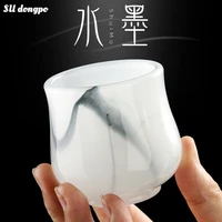 ink jade porcelain tea cup jade green glass personal special master cup kung fu tea set white porcelain tea bowl gifts