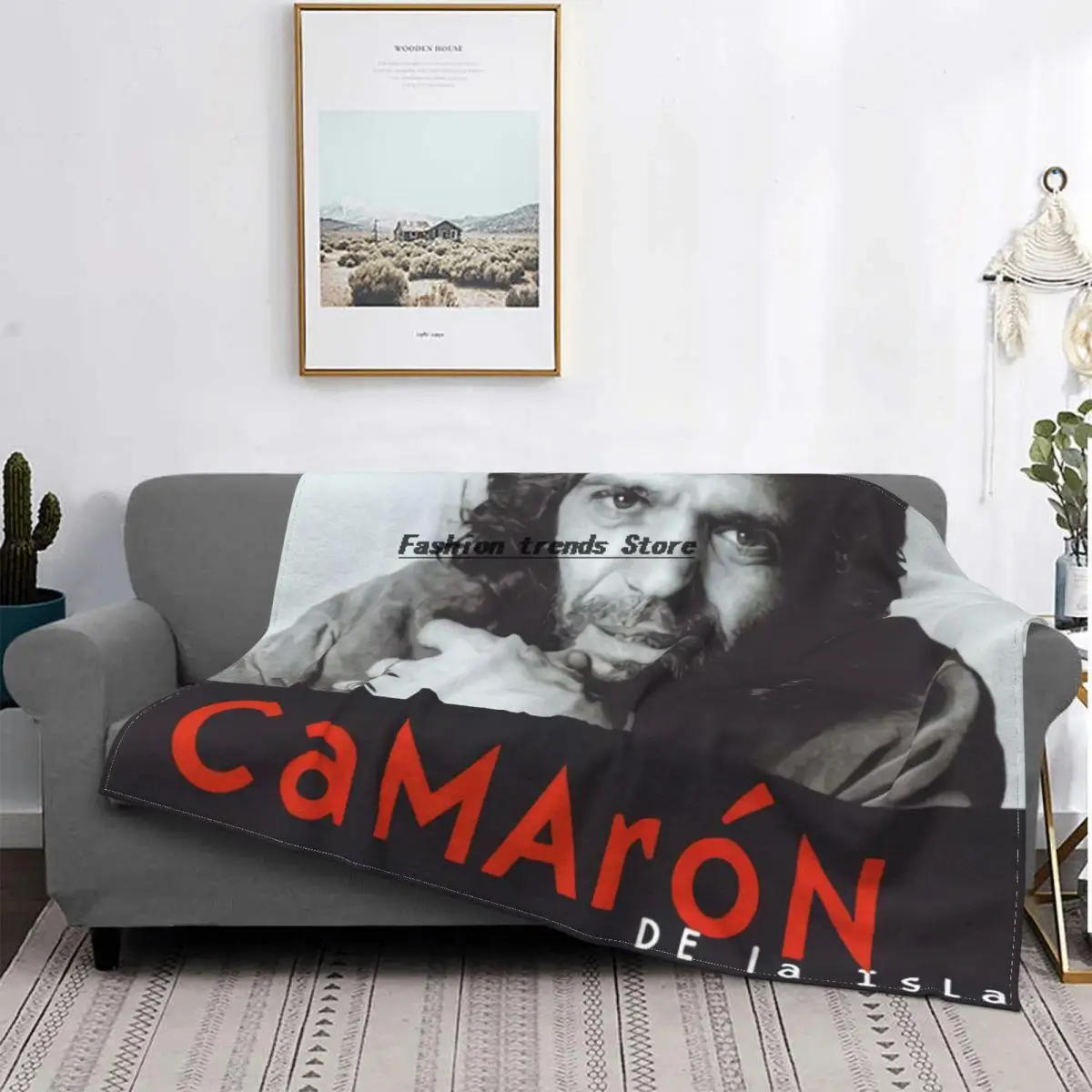 

Spanish Flamenco Singer Blanket Soft Flannel Fleece Island Shrimp Camaron De La Isla Throw Blanket for Office Bedroom Sofa Quilt