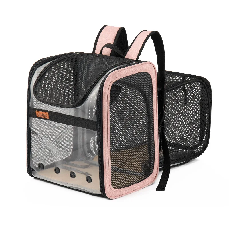 

Pet Cat Dog Expansion Backpack Transparent PVC Portable Breathable Foldable Backpack Outdoor 9kg Load Bearing Pet Transport Bag
