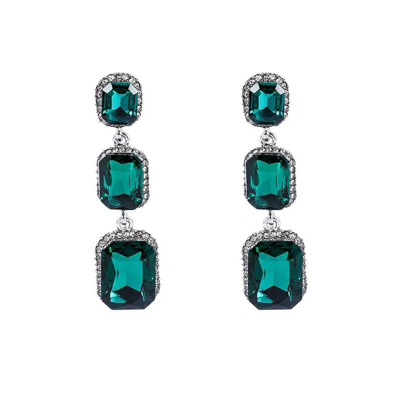 

EASYA 2022 New Arrival Big Rhinestone Earrings For Women Luxury Fashion Geometric Glass Stud Earrings Jewelry