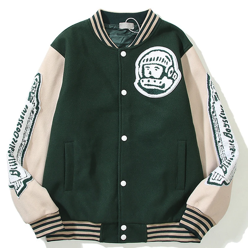 

Hip Hop Men Varsity Jacket Harajuku Vintage Bomber Jackets Astronaut Loose Sport Baseball Uniform Boyfriend Style Streetwear New