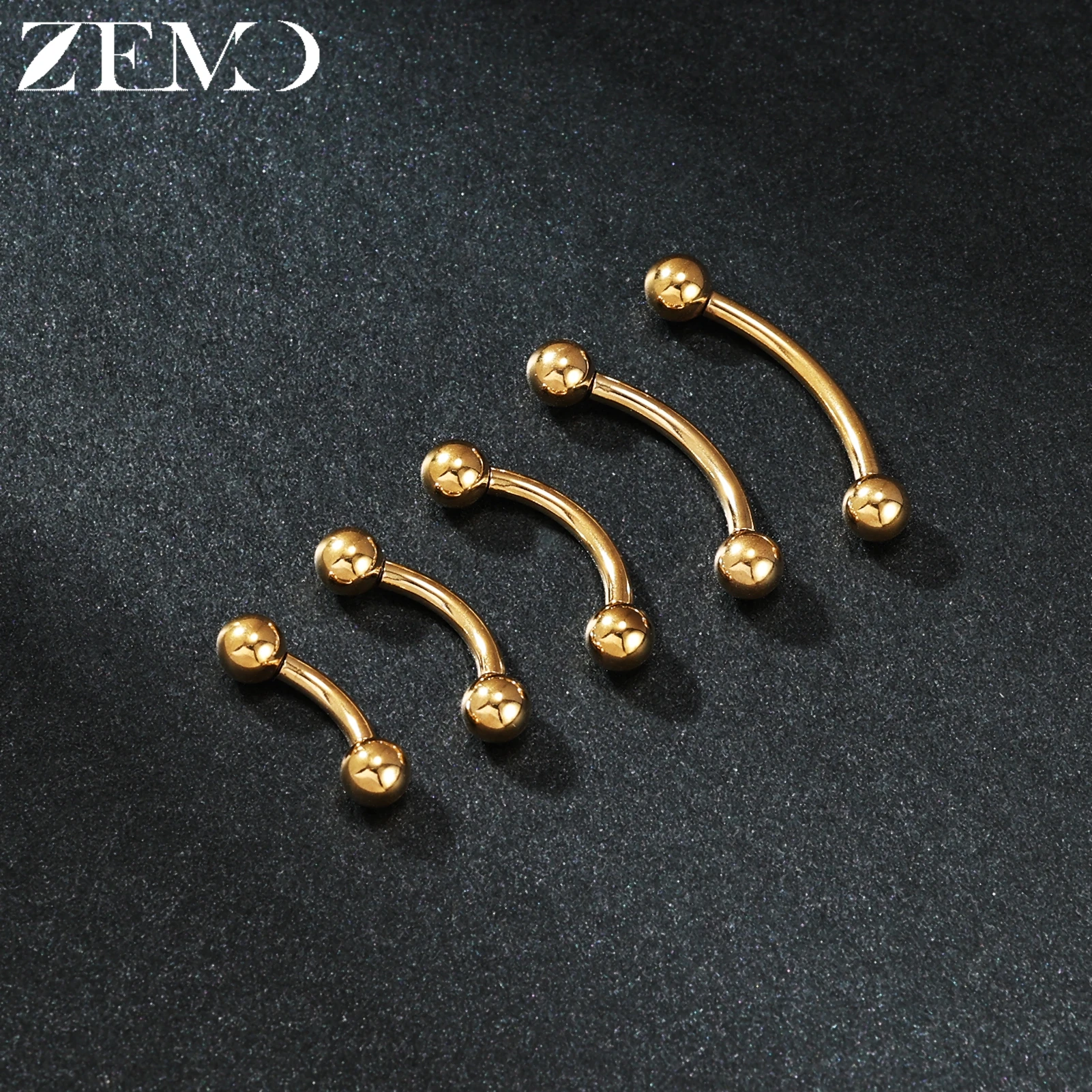 Фото ZEMO 1 шт. 14/16G Кольцо для брови из нержавеющей стали с внутренней резьбой, изогнутый барбелл, кольцо для пупка, серьга для пирсинга хряща, украшение 6-16 мм №4