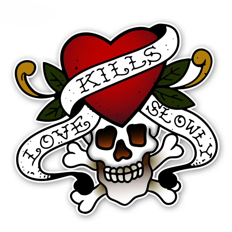 

Interesting Personality Creative Skull Car Sticker Decal Car Accessories Sunscreen Motorcycle Waterproof PVC 13x12cm