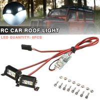 new 1set high quality rc car roof light durable spotlight dual row 8 led searchlight remote control car accessories