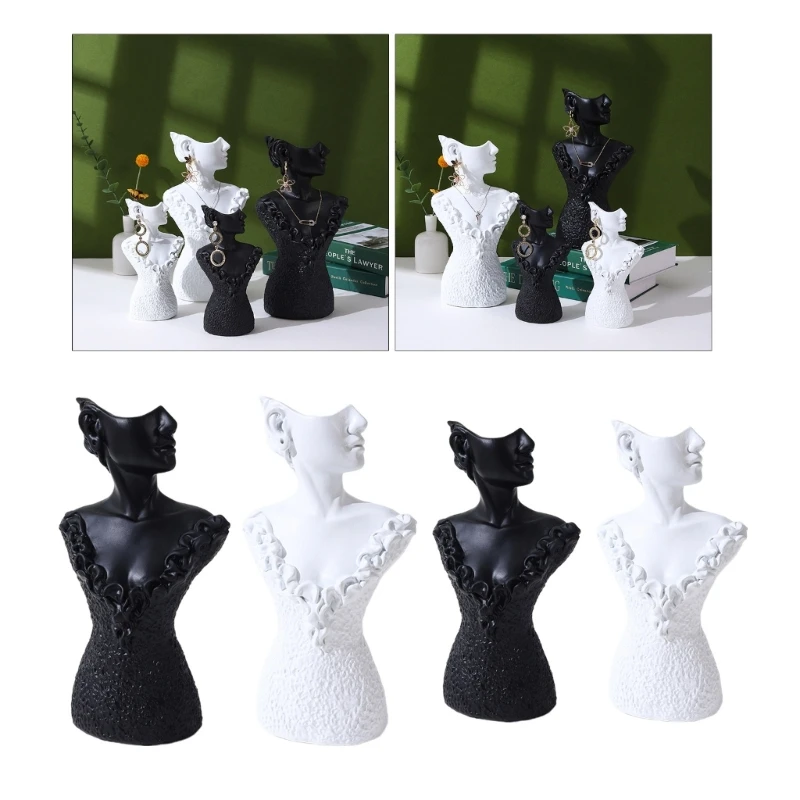 

Mannequin Bust Necklace Display-Case Earring Pendant Chain Display Stand