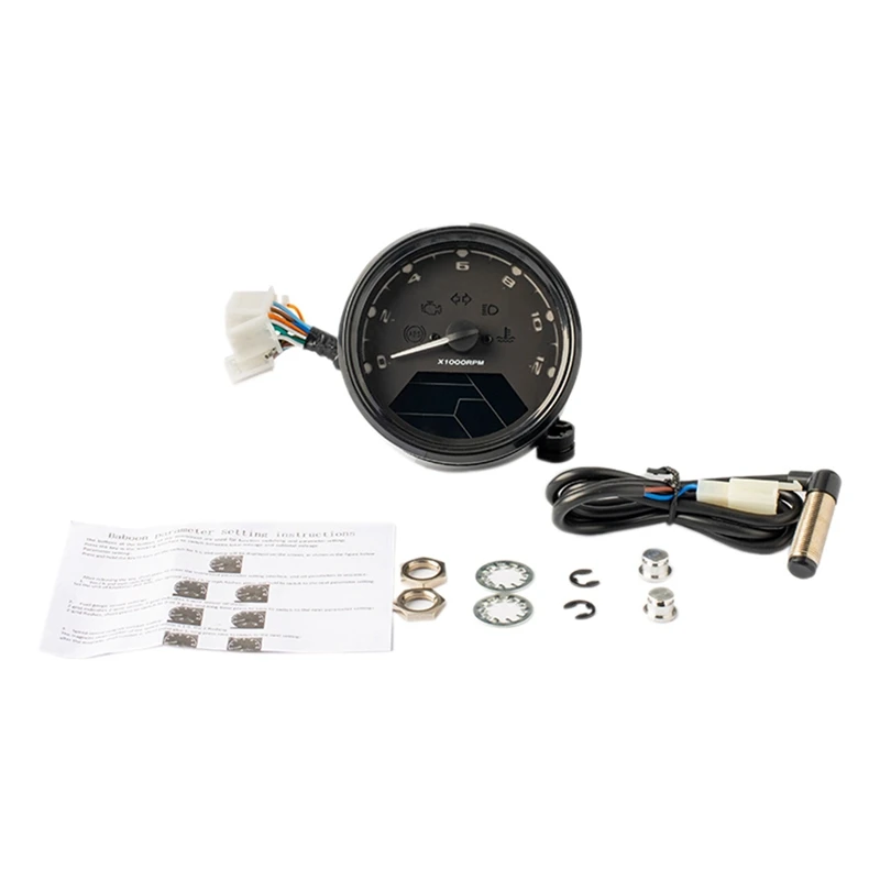

LCD Digital Motorcycle Speedometer Tachometer Cafe Racer Moto Odometer 12000RPM Motorcycle Supplies Accessories