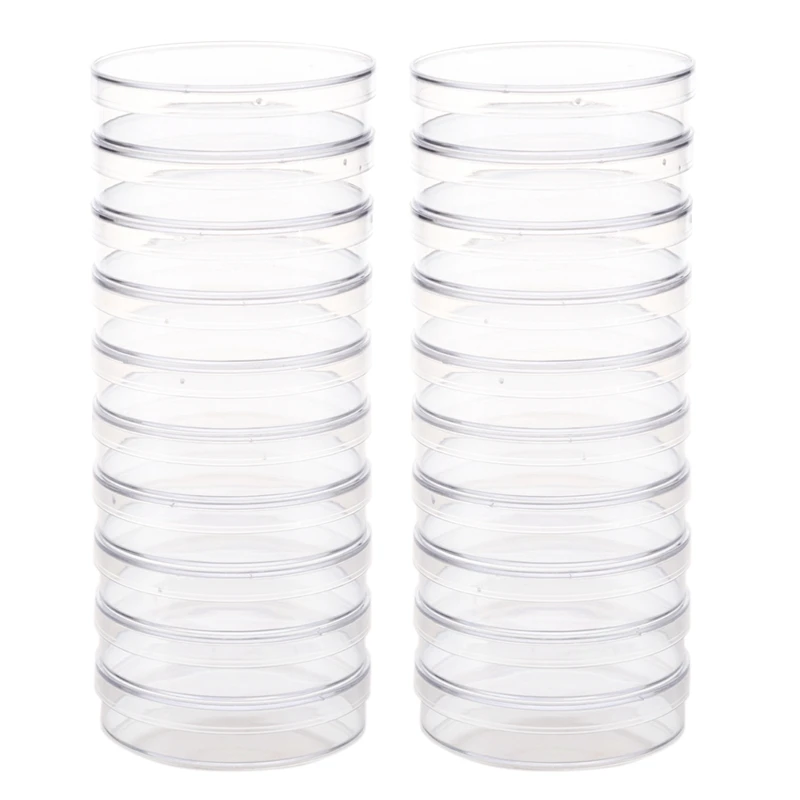 

20Pcs Sterile Petri Dishes W/Lids For Lab Plate Bacterial Yeast 55Mm X 15Mm