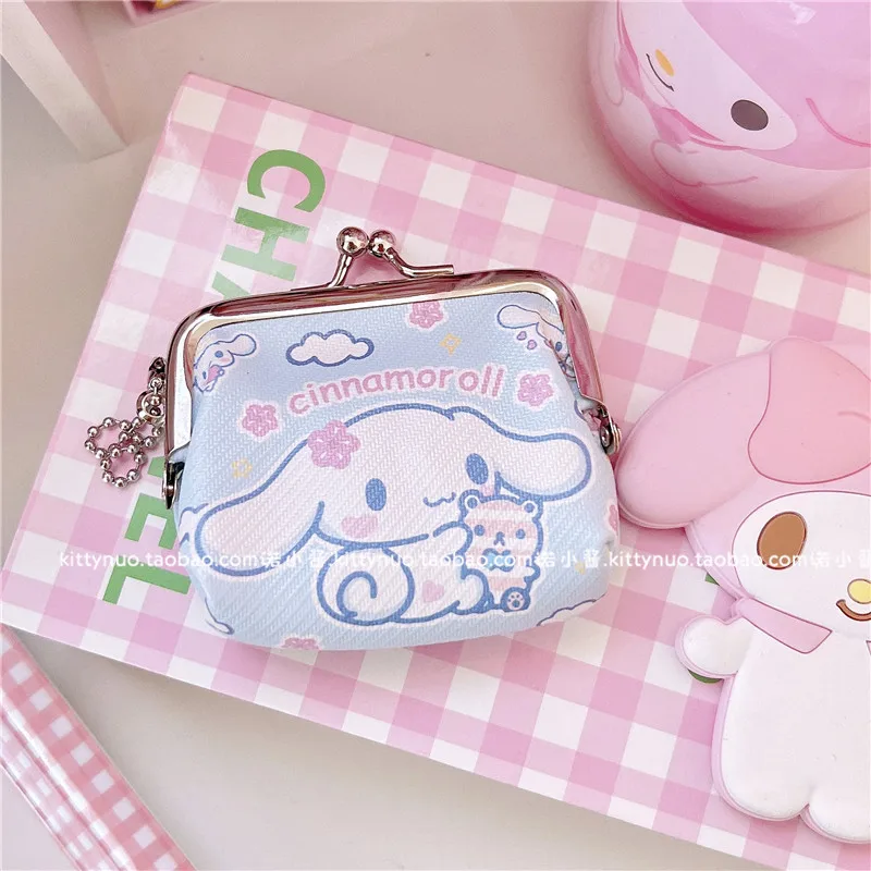 Kawaii Sanrio Anime series mymelody Cinnamoroll Kuromi cute Fashion creative smalltype take buckle Coin Purse pendant girl Gift |