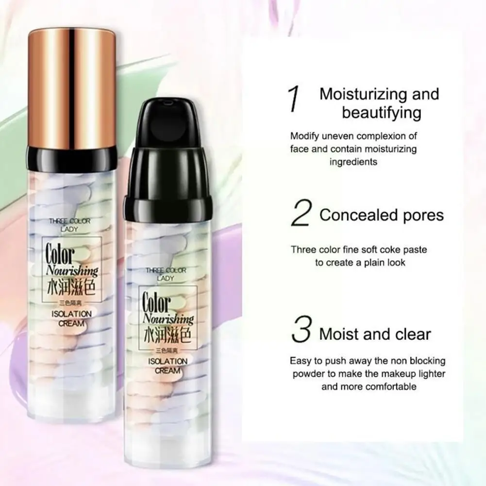 

Three-color Base Cream Isolation Moisturizing Holding Clears Makeup Concealer Moisturizes Concealer Brighten And N8h2
