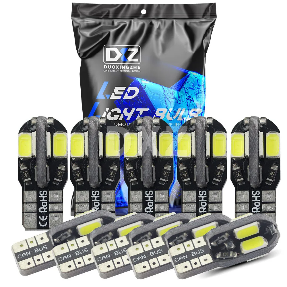 

2/10pcs New Canbus decoding T10 5630/5730 8SMD width light license plate light car LED bulb Wedge Light Bulb Dropshipping