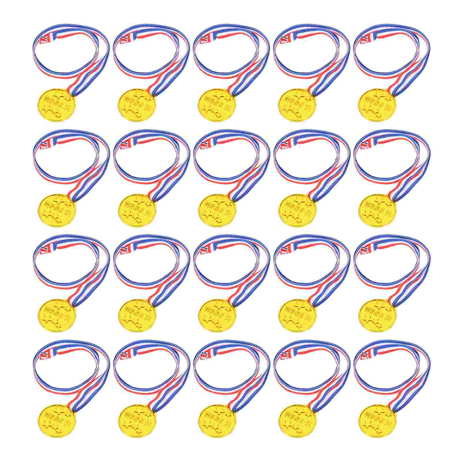

20 Pcs Plastic Winner Medal Children Toys Running Medals Childrens Toys Children's Medal Toys Gift Award Medals Ribbon Attached
