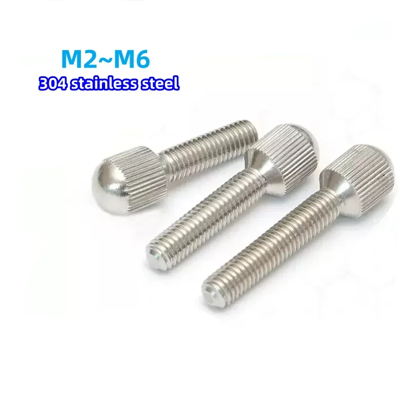 GB836 Винты с накаткой из нержавеющей стали 304 с малой головкой Винты с накатанной головкой Затягивающиеся вручную стопорные винты для штор M2 M3 M4 M5 M6