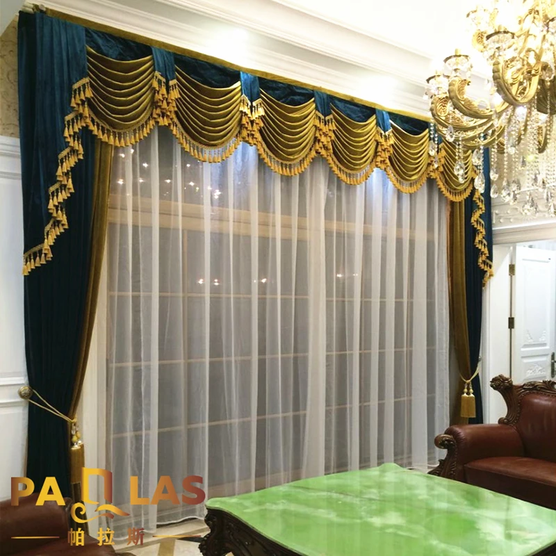 

Simple High Shading Solid Color Velvet Stitching Custom Luxury Curtains for Living Dining Room Bedroom Valance Windows Palace