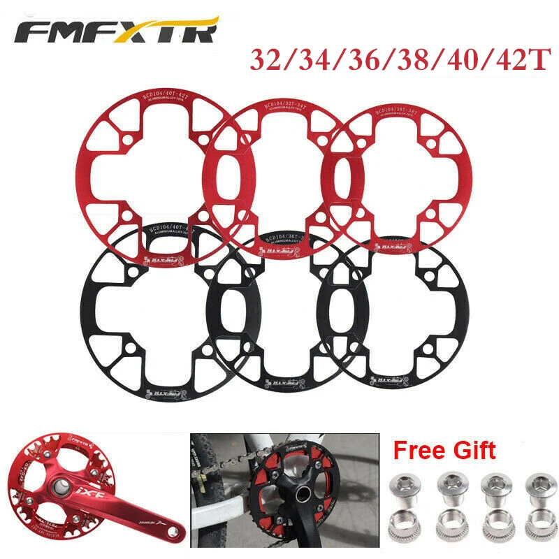 

FMFXTR 104 BCD Bicycle Chainring Guard Road MTB Crankset Protector Aluminum Alloy Bike Crank Protection 32/34/36/38/40/42T