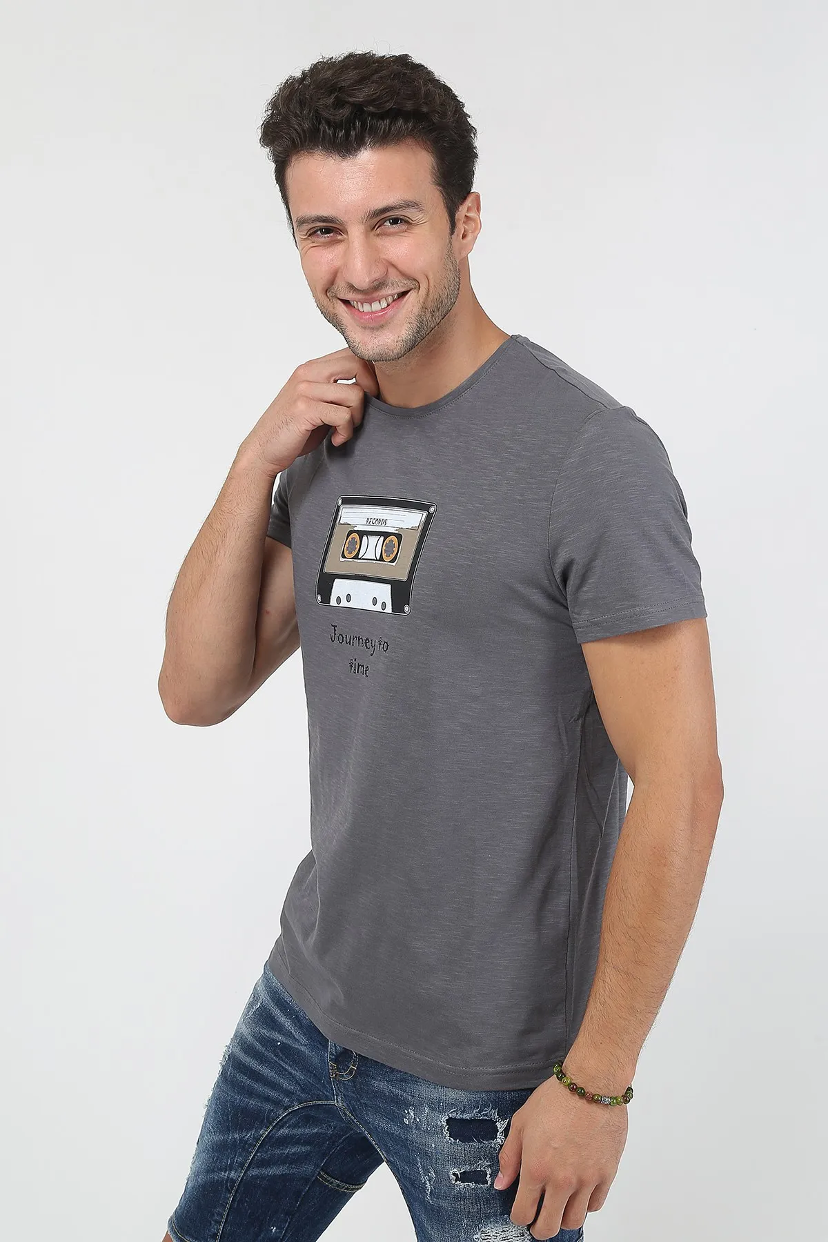 

Men's Printed Trend T-Shirt 20K-3400625-1 Anthracite