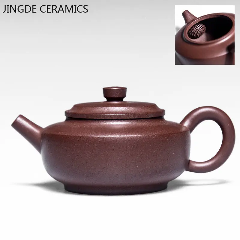 

Классический чайный горшок из фиолетовой глины Yixing, чайный чайник с фильтром с отверстиями, красивый чайник Zhu из глины, китайские чайные на...