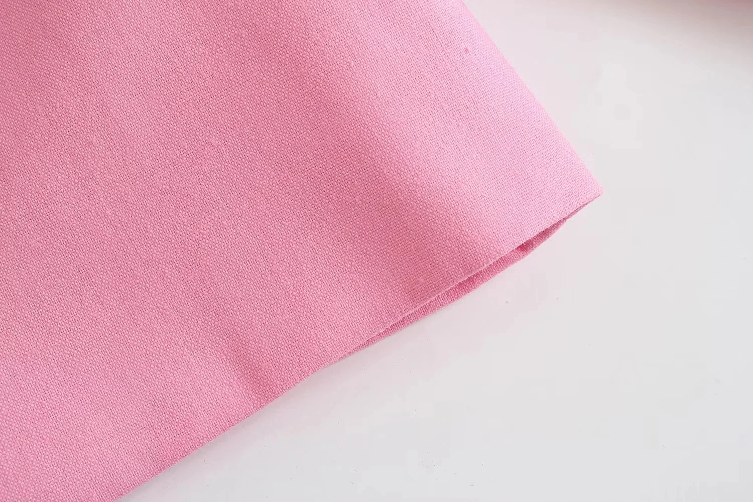 Maxdutti England Style Retro Notched Casual Blazers Women High Street Linen Pink Color Short Jacket