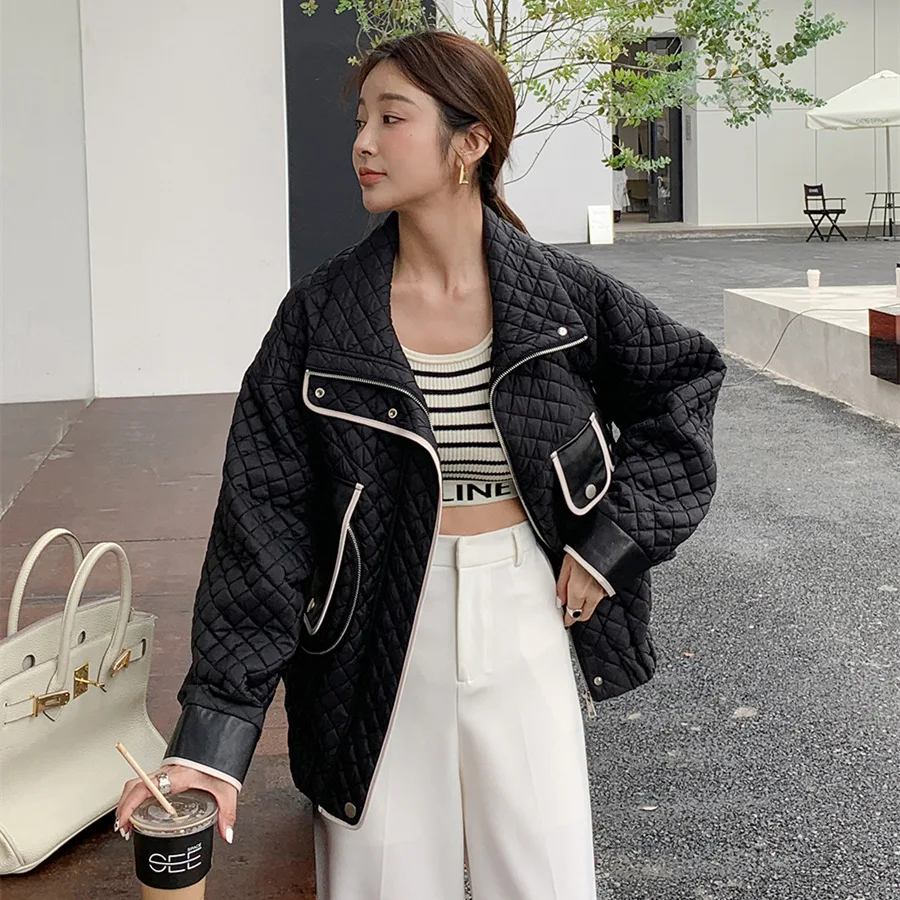 Women's Winter Down Jackets Warm Thick Waffle Stitching Small Short Coats Simple Fashion Parka for Women 2022 Abrigos Para Mujer