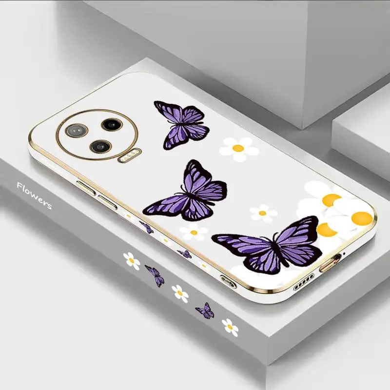 

Garden Butterflies Luxury Plating Phone Case Infinix Note 12pro 12 11Pro 11 10 Pro 10 Hot 11S 12 12 Play 10 Play Cover