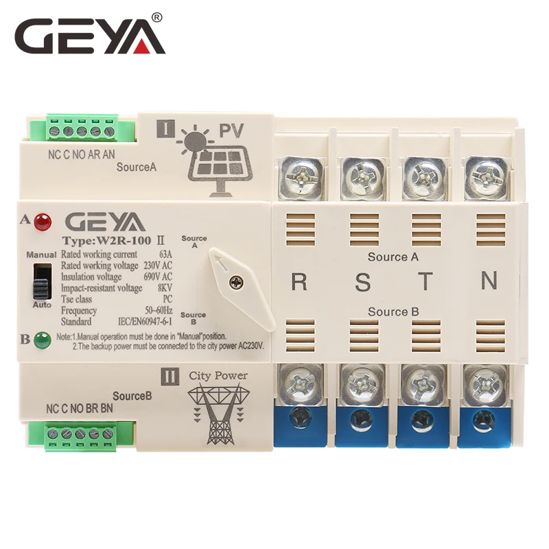 Сетевая PV система GEYA W2R передача энергии в город двойной силовой автоматический