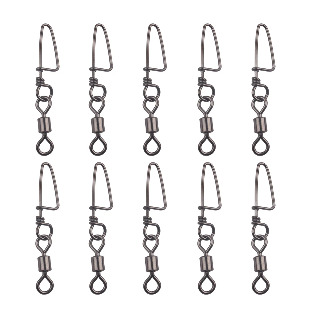 

20PCS Fishing Swivels Ball Bearing Swivel Snap Clasp Assortment Solid Welded Ring Fishing Tackle Accessories