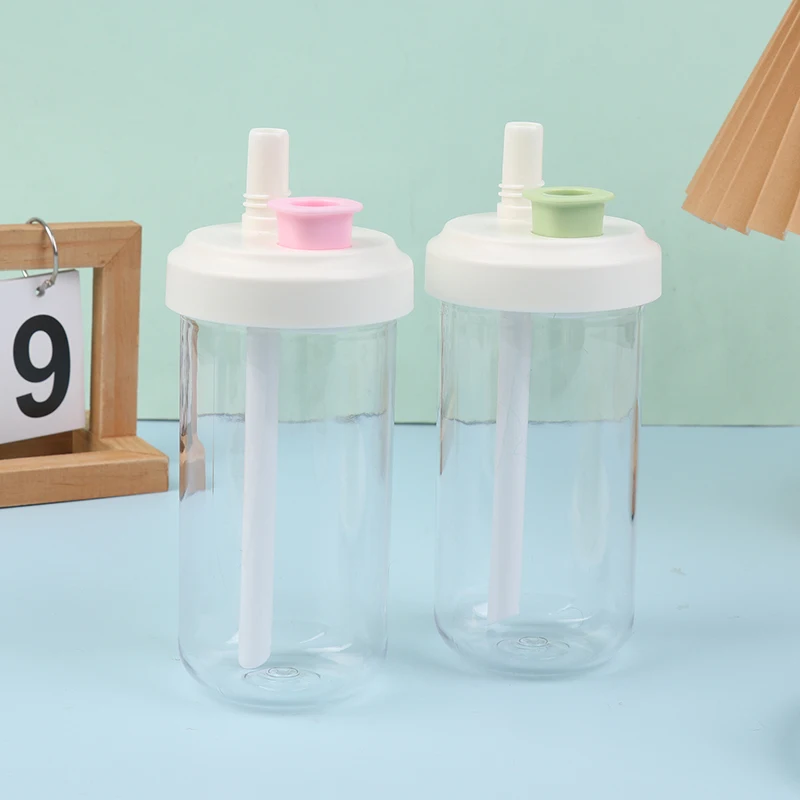 500 мл бутылки для воды пластиковая чашка сока молока с крышкой соломенная