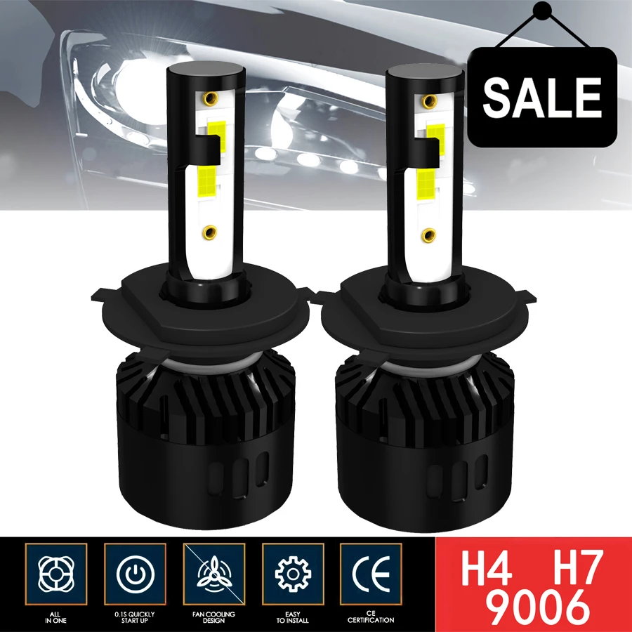 

2 шт., автомобильные лампы H1 H3 H11 9005 9006 880 6500