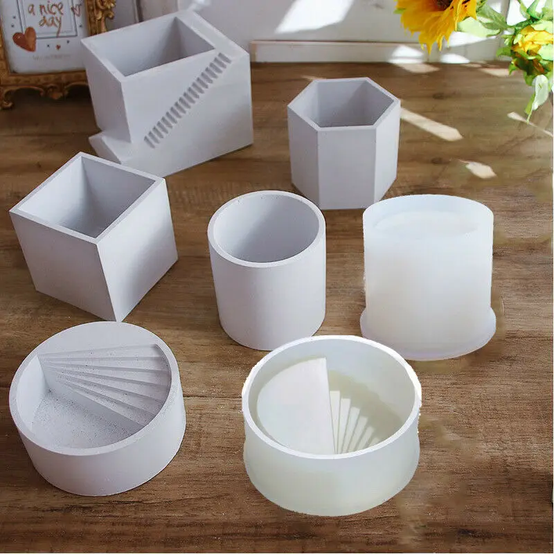 

Flower Pot Clay Silicone Mold DIY Concrete Planter Flowerpot Container Mold Candle Cup Epoxy Resin Mould Cement Vase Mould Craft