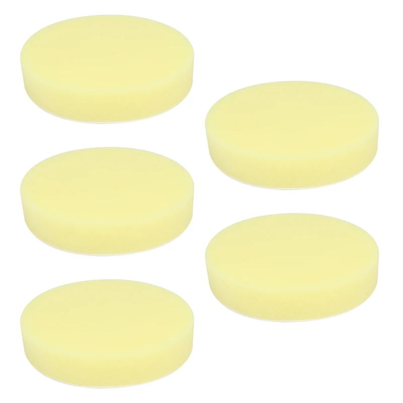 

5X 6 Inch 150Mm Soft Flat Sponge Buffer Polishing Pad Kit For Auto Car Polisher Color:Yellow