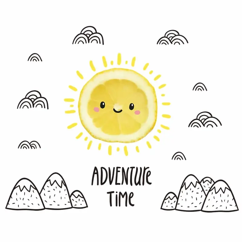 2025 милые наклейки на стену Sun Hillside для ПВХ детей спальни детского сада настенные