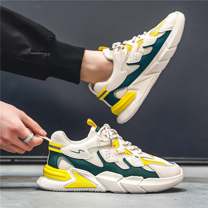 

Кроссовки мужские на платформе, дышащие сетчатые, повседневная спортивная обувь, в стиле хип-хоп