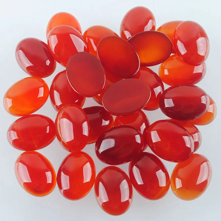 

Natural Red Agates Stones Oval Shape Cabochon CAB No Hole Loose Beads For Women Jewelry Making DIY Fittings 15x20MM 20Pcs TU3033