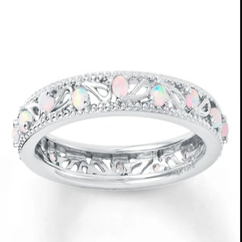 

Popular Hollow Out Color Luxury Big Round Cubic Zirconia Rings For Women Wedding Party Jewelry Accessories