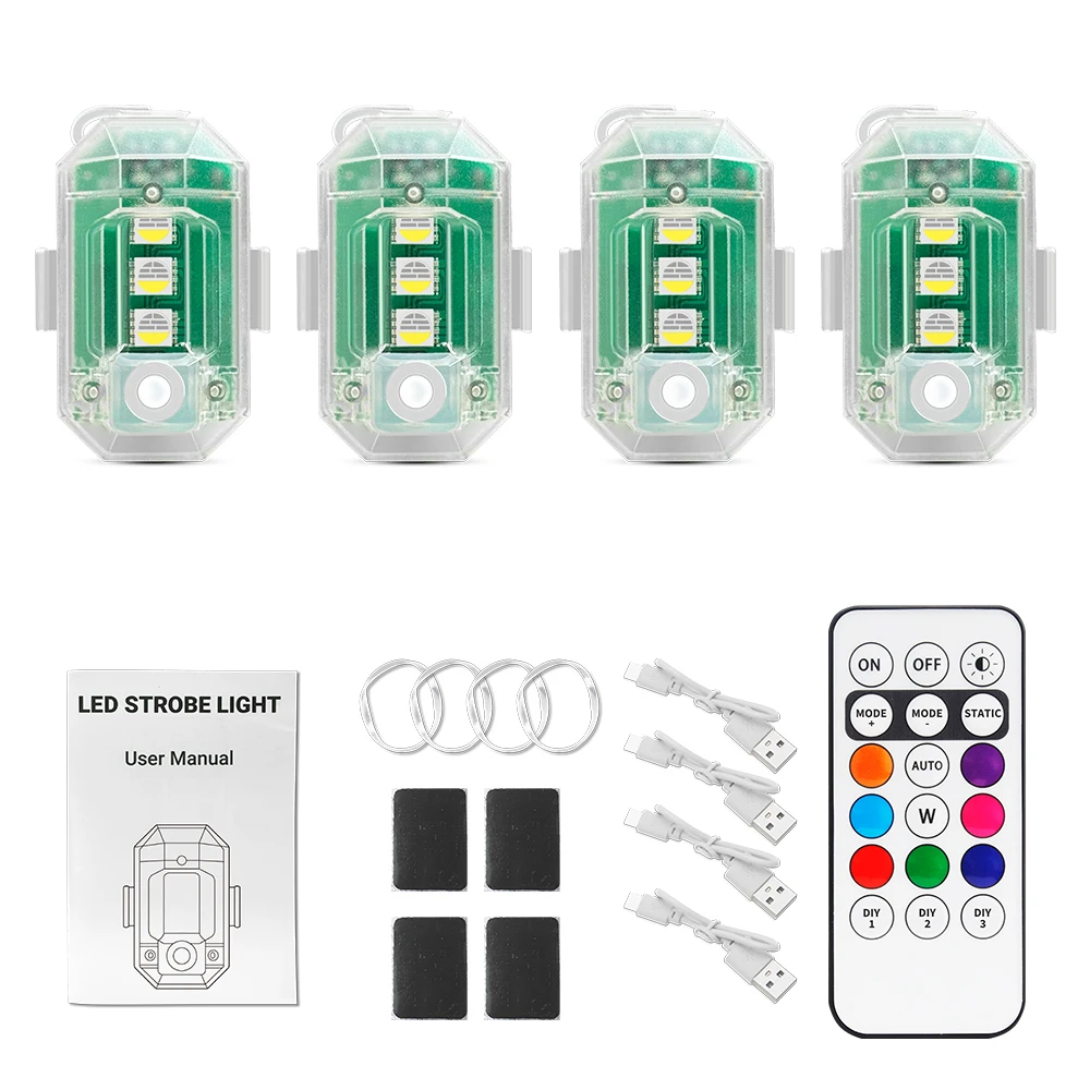

Стробоскоп с дистанционным управлением, RGB USB, перезаряжаемый, защита от столкновений