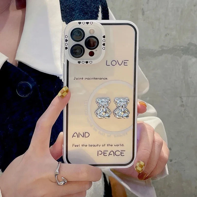 

Корпус для OPPO A31, A32, A52, A5, A9 2020, A92, A72, A57, A94, бампер с 3d-изображением мультяшных кристаллов, бантов, искусственной утки, милая рамка с медвежонко...