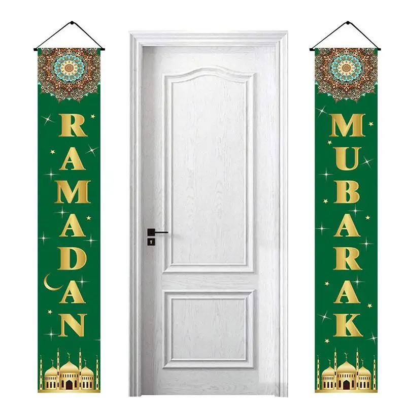 

Eid Al Fitr Banner 70.8X11.8 Inch Mosque Islamic Door Decorations Couplet Islamic Eid Festival Celebration Hanging Porch Sign