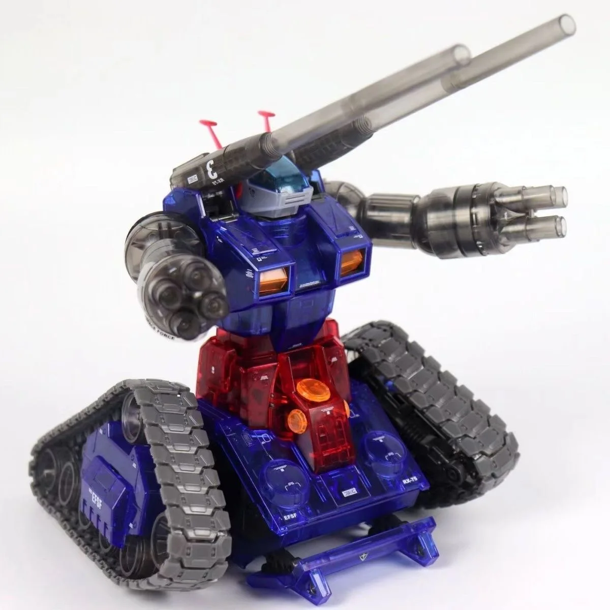 Фото В наличии Модель GANGTIE Guntank MG 1/100 RX-75, прозрачная цветная версия, сборная модель, комплект игрушек, экшн-фигурка, пластиковый робот, подарки №5