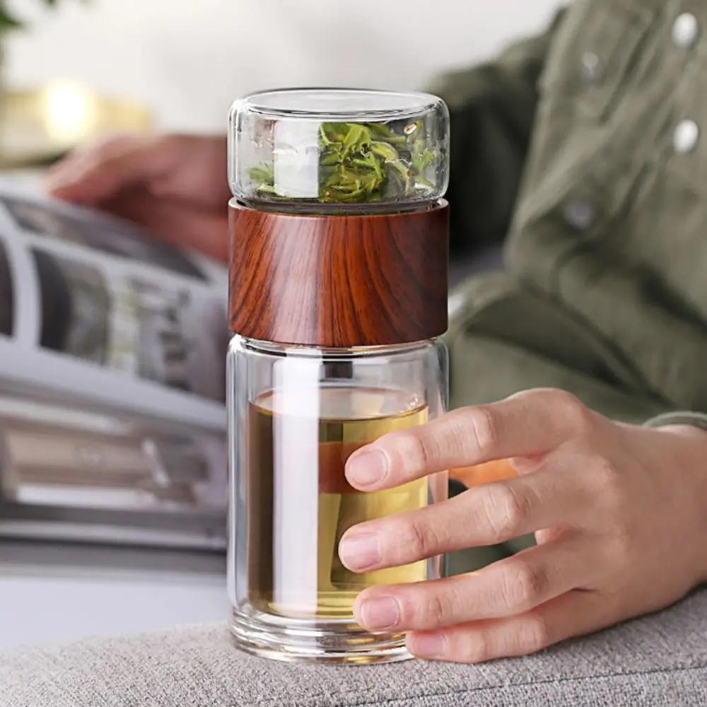 

Double Layer Glass Water Bottle Tea Infuser Bottles With Tea Filter Tea Separation Infuser Tumbler Water Cup Portable Drinkware