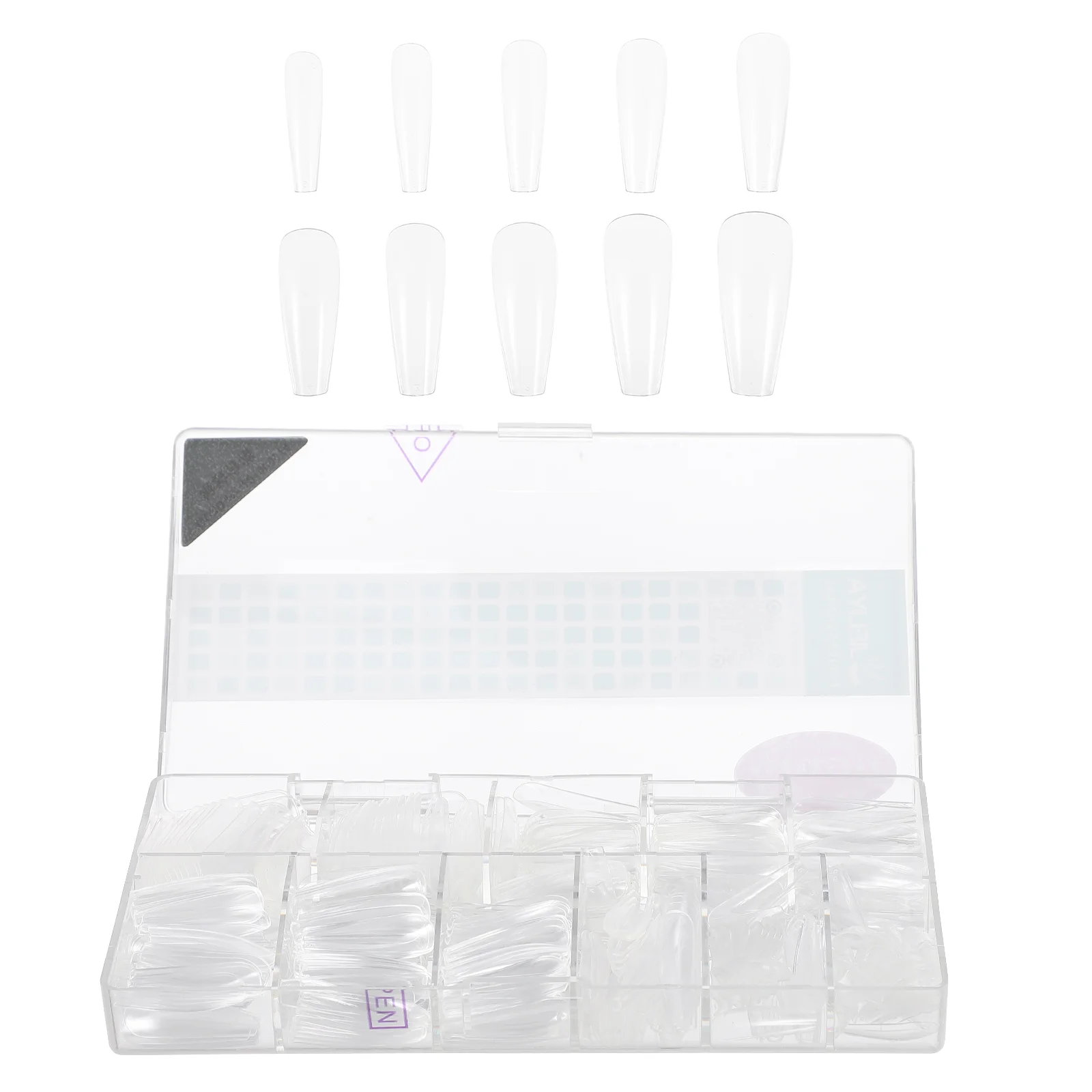 

Nails False Nail Coffin Fake Artificial Fingernails Acrylic French Tips Round Press Cover Full Clear Extension