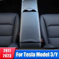 car armrest box protective cover for tesla model 3 y 2017 2020 2021 2022 2023 central control armrest cover leather accessories