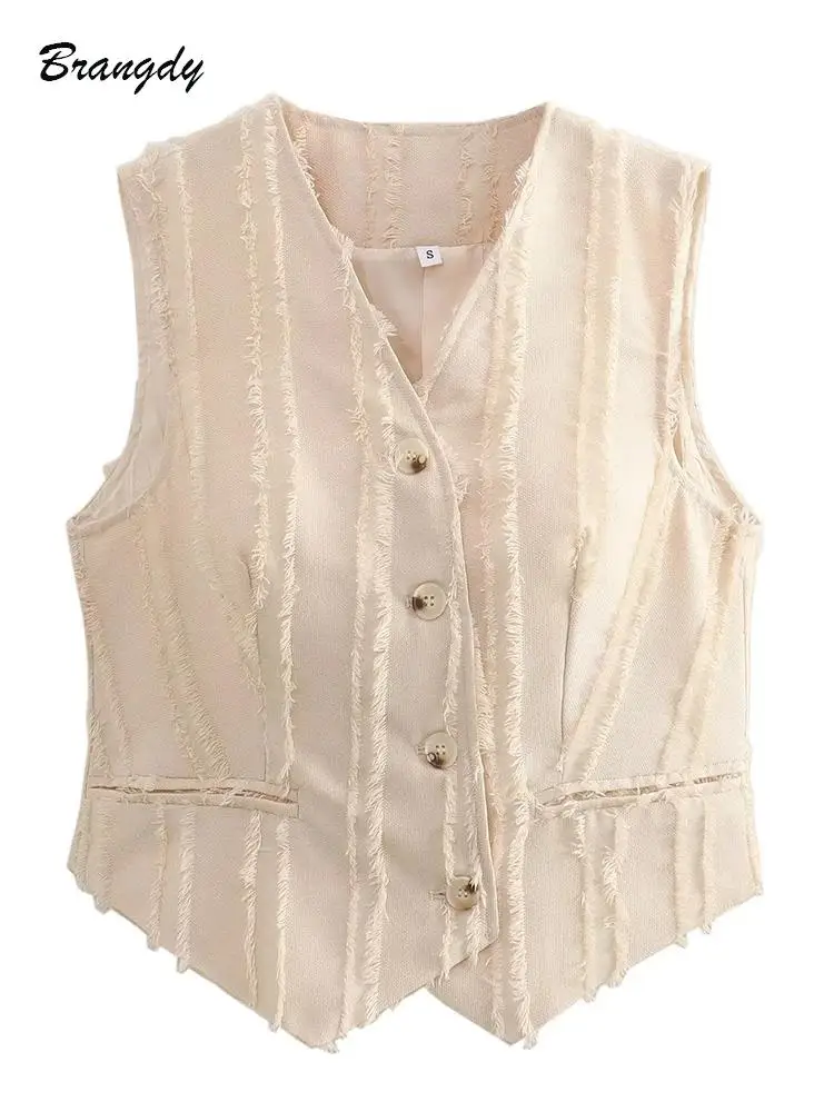 

Women's Vest Jackets Chaleco Jacket Coats Streetwear Cropped Tops Sleeveless Jacket Fashion Outwear Vintage Femme Waistcoat Tops
