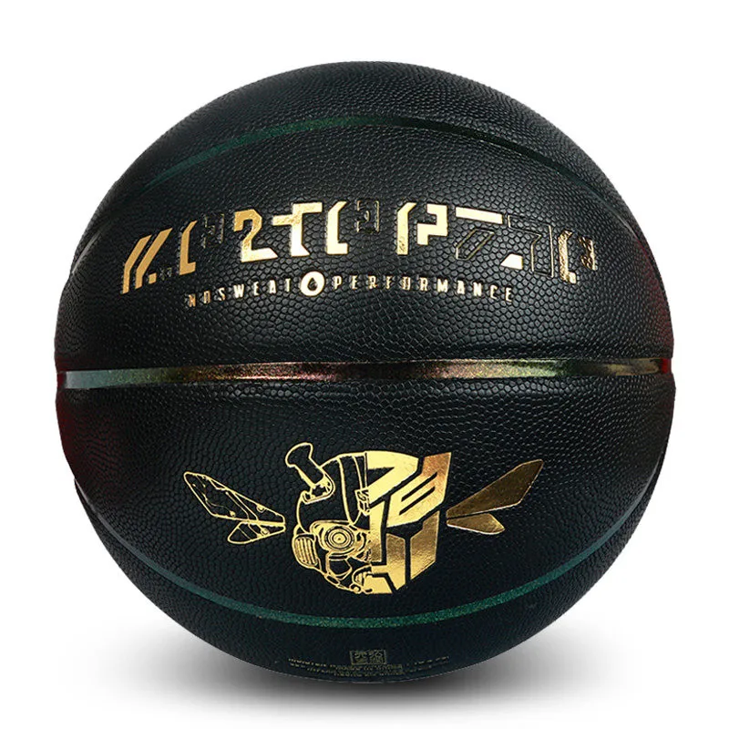 Wilson Transformers Bumblebee Basketball Chameleon Black Gold Reflection Moisture Absorption PU Indoor Outdoor Game Ball size 7